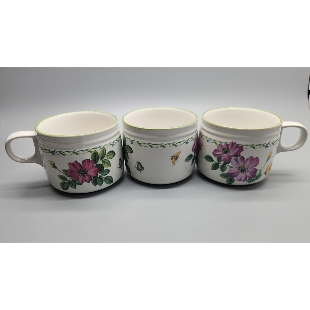 3 Studio Nova Garden Bloom Y2372 Tea Cups Vintage Floral by Mikasa